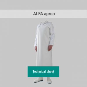 ALFA white nitrile butchering apron technical sheet