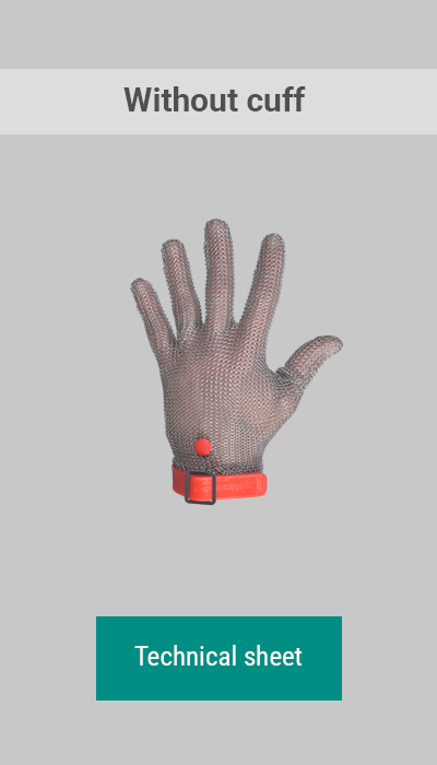 chainmail glove with polyurethane strap